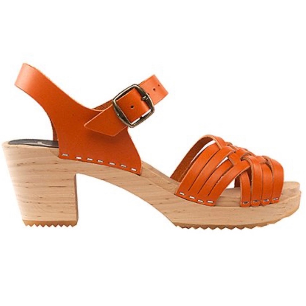 Cape Clogs Herringbone Sandals Leather Sweden 39